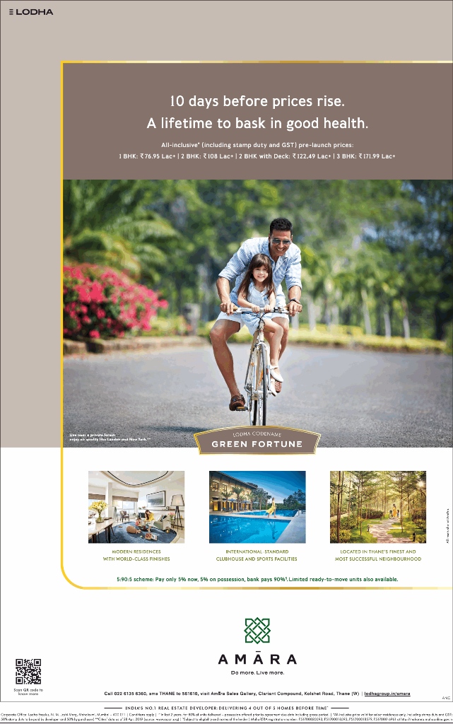 Including stamp duty and GST at Lodha Amara, Mumbai